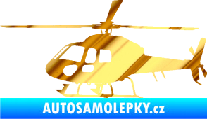 Samolepka Vrtulník 007 levá helikoptéra chrom fólie zlatá zrcadlová