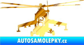 Samolepka Vrtulník 009 levá helikoptéra chrom fólie zlatá zrcadlová
