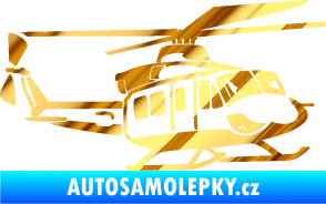 Samolepka Vrtulník 010 pravá helikoptéra chrom fólie zlatá zrcadlová