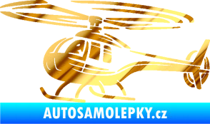 Samolepka Vrtulník 012 levá helikoptéra chrom fólie zlatá zrcadlová