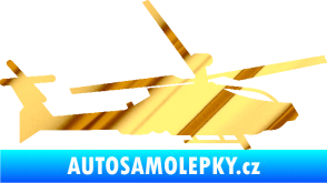 Samolepka Vrtulník 013 pravá chrom fólie zlatá zrcadlová