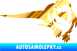 Samolepka Vydra 001 levá chrom fólie zlatá zrcadlová