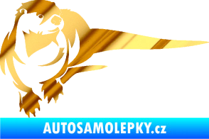 Samolepka Vydra 001 pravá chrom fólie zlatá zrcadlová