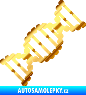 Samolepka Vzorec DNA pravá chrom fólie zlatá zrcadlová