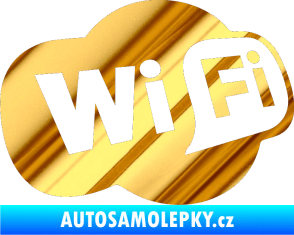 Samolepka Wifi 002 chrom fólie zlatá zrcadlová
