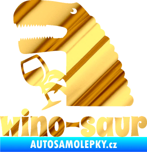 Samolepka Wino - saur 001 levá vínečko chrom fólie zlatá zrcadlová