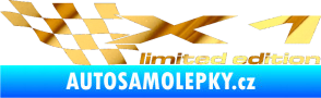 Samolepka X1 limited edition levá chrom fólie zlatá zrcadlová