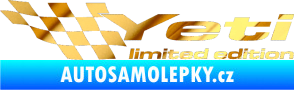 Samolepka Yeti limited edition levá chrom fólie zlatá zrcadlová