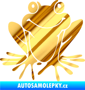 Samolepka Žába 008 pravá chrom fólie zlatá zrcadlová