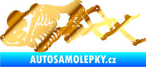 Samolepka Zamilované kostry 001 levá láska až za hrob chrom fólie zlatá zrcadlová