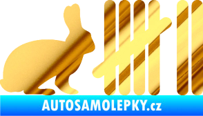 Samolepka Zářezy 003 zajíc chrom fólie zlatá zrcadlová