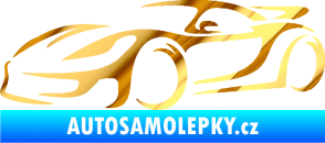 Samolepka Závodní auto 002 levá chrom fólie zlatá zrcadlová