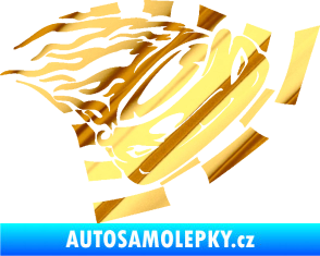 Samolepka Závodní auto 004 pravá chrom fólie zlatá zrcadlová