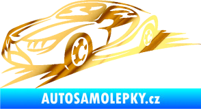 Samolepka Závodní auto 007 levá chrom fólie zlatá zrcadlová
