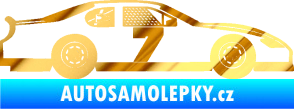 Samolepka Závodní auto 008 chrom fólie zlatá zrcadlová