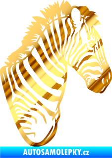 Samolepka Zebra 001 pravá hlava chrom fólie zlatá zrcadlová