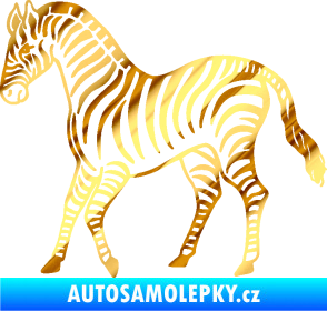 Samolepka Zebra 002 levá chrom fólie zlatá zrcadlová