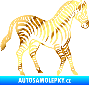 Samolepka Zebra 002 pravá chrom fólie zlatá zrcadlová