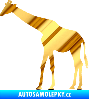 Samolepka Žirafa 002 levá chrom fólie zlatá zrcadlová