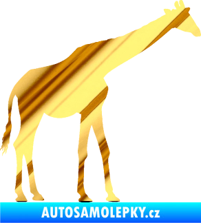Samolepka Žirafa 002 pravá chrom fólie zlatá zrcadlová