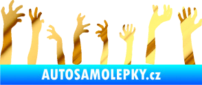 Samolepka Zombie 002 levá mrtví vylézají z hrobu chrom fólie zlatá zrcadlová