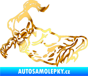 Samolepka Zombík levá chrom fólie zlatá zrcadlová