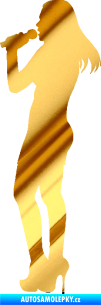 Samolepka Zpěvačka 002 levá chrom fólie zlatá zrcadlová