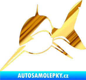 Samolepka Žralok 004 levá chrom fólie zlatá zrcadlová