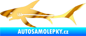 Samolepka Žralok 006 levá chrom fólie zlatá zrcadlová