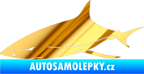 Samolepka Žralok 008 levá chrom fólie zlatá zrcadlová