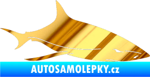Samolepka Žralok 008 pravá chrom fólie zlatá zrcadlová