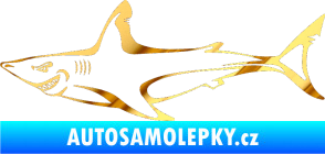 Samolepka Žralok 009 levá chrom fólie zlatá zrcadlová