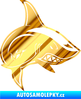 Samolepka Žralok 013 pravá chrom fólie zlatá zrcadlová