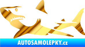 Samolepka Žralok 015 levá chrom fólie zlatá zrcadlová