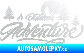 Samolepka Adventure outdoor nápis les,hory a táborák pískované sklo