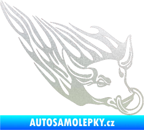 Samolepka Animal flames 010 pravá býk s kruhem pískované sklo