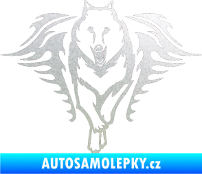 Samolepka Animal flames 039 levá  vlk pískované sklo