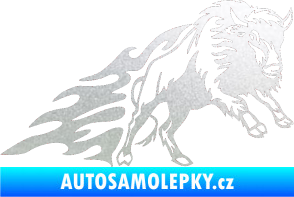 Samolepka Animal flames 089 pravá býk pískované sklo