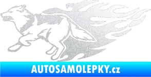 Samolepka Animal flames 090 levá vlk pískované sklo