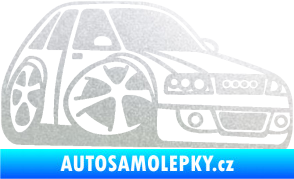 Samolepka Audi A4 karikatura pravá pískované sklo