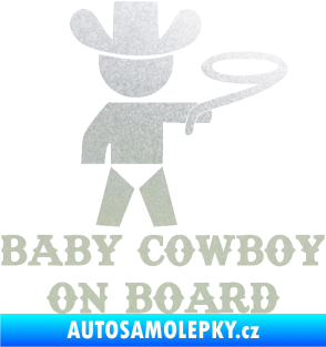 Samolepka Baby cowboy on board pravá pískované sklo