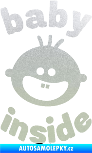 Samolepka Baby inside 002 levá dva zuby na palubě pískované sklo