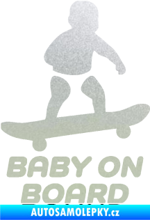 Samolepka Baby on board 008 pravá skateboard pískované sklo