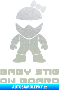 Samolepka Baby stig on board girl pískované sklo