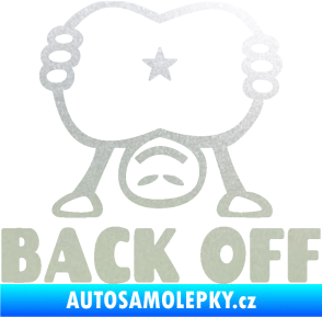 Samolepka Back off panáček pískované sklo