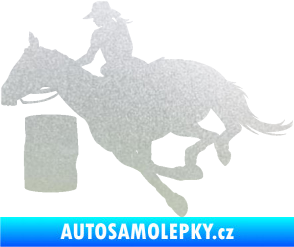 Samolepka Barrel racing 001 levá cowgirl rodeo pískované sklo