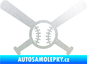 Samolepka Baseball míček a pálky pískované sklo