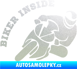 Samolepka Biker inside 002 pravá motorkář pískované sklo