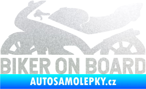 Samolepka Biker on board levá motorka pískované sklo