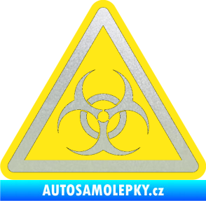 Samolepka Biohazard barevný trojúhelník pískované sklo